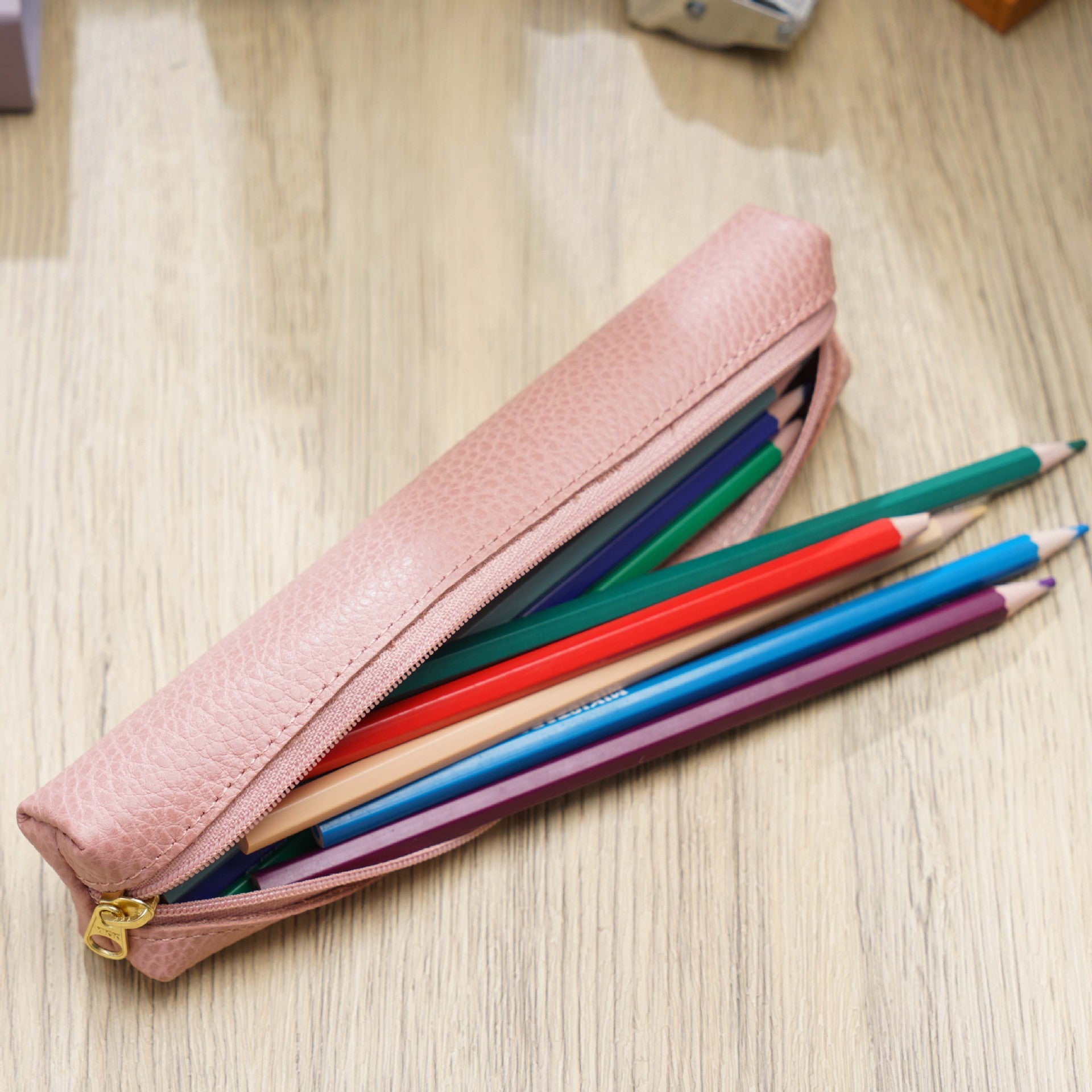 Wholesale Mini Cowhide Candy Color Pencil Case